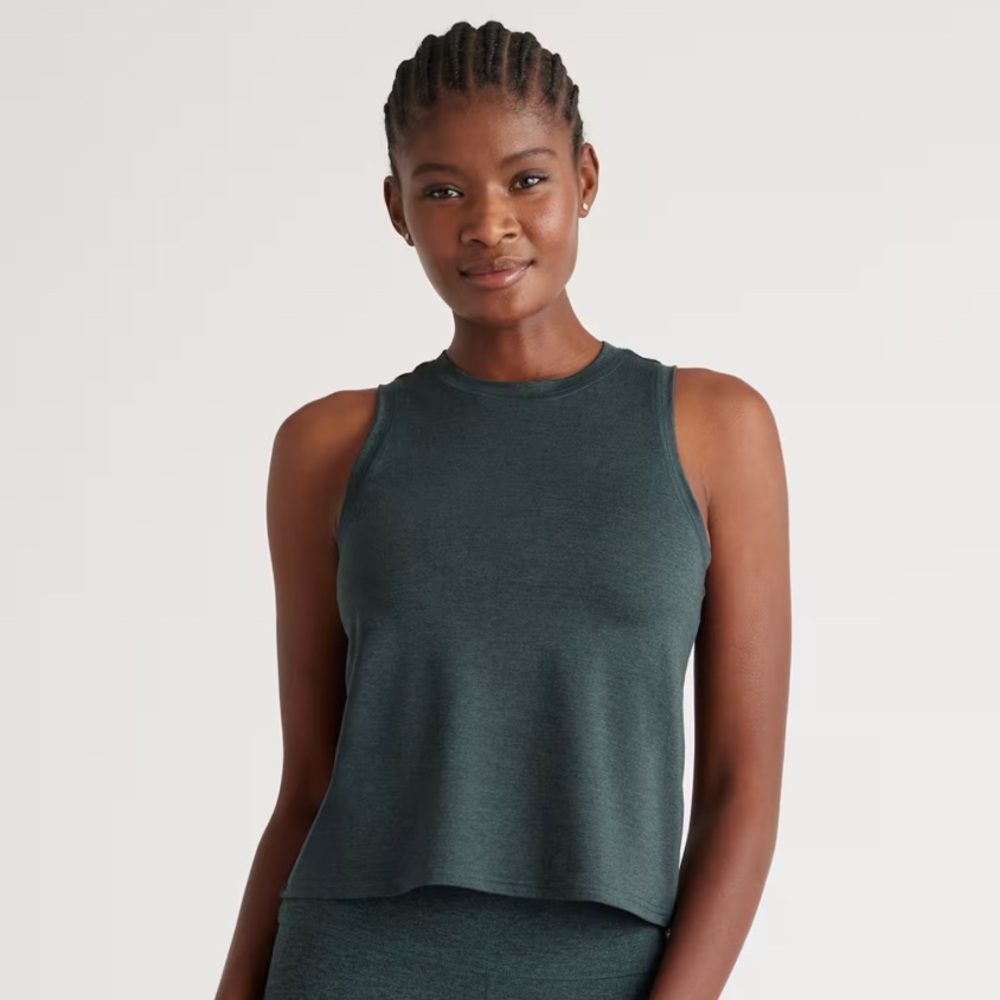 Quince Dark Teal Ribbed Tank Top